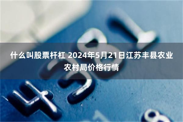 什么叫股票杆杠 2024年5月21日江苏丰县农业农村局价格行